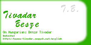 tivadar besze business card